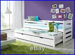 WHITE -CHARLIE bunk bed WOODEN CAPTAINS BED WITH MATTRESSES AND STORAGE DRAWERS