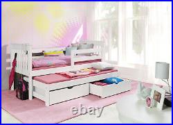 WHITE -Sara bunk bed WOODEN CAPTAINS BED WITH MATTRESSES AND STORAGE DRAWERS