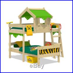 WICKEY CrAzY Jungle doublebed Children's bunk bed Adventure with ladder and roof