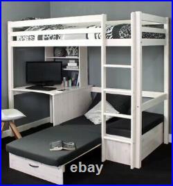 Wayfair High Sleeper Bunk Bed With Sofa Bed And Desk Plus Mattress