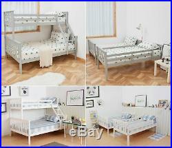 WestWood Bunk Bed Wooden Frame Children Kids Triple Sleeper No Mattress 3FT 4FT