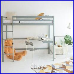 WestWood High Sleeper Cabin Wood Frame Bunk Bed Loft With Desk Kids Single 3FT