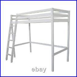 White 3FT High Sleeper Cabin Bed Adult/Kids Loft Bed Wood Bunk Bed with Ladder NEW