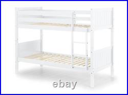 White Bunk Bed Frame Julian Bowen Bella Contemporary Solid Pine Wood 3FT Single