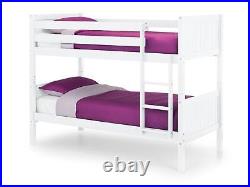 White Bunk Bed Frame Julian Bowen Bella Contemporary Solid Pine Wood 3FT Single