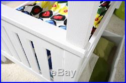 White Bunk Beds Wooden Childrens with MATTRESSES drawers 3ft Reversable Ladder