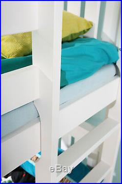 White Bunk Beds Wooden Frame storage drawers Single 3ft Detachable New Style