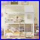 White_Children_Bunk_Bed_3FT_Cabin_Loft_Bed_Frame_Twin_Sleeper_Solid_Pine_Wood_01_qil