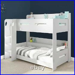 White Double Bed Kids Bunk Beds Childrens Sleeper Single 3FT Wooden Bed Frame