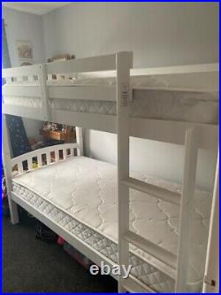 White Framed Bunk Beds With Matresses