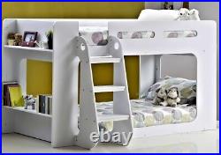 White Shortie Bunk Bed Short Low Height Bunkbed With Shelves By Sleepland Beds