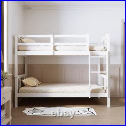 White Solid Pine Wood 3ft Single Double Bunk Bed Kids Children Sleeper Bed Frame