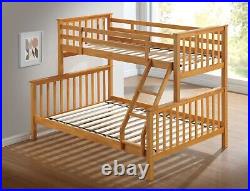 White Three Sleeper Bunk Bed Bottom Bed is 4'6ft Double, Top Bed is 3ft Single