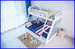 White Triple Sleeper Bunk Bed Frame wooden Pine for children also in Grey