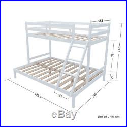 White Triple Sleeper Bunk Bed Wooden Bed Frame for Children Adults Furniture