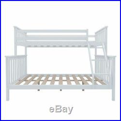 White Triple Sleeper Bunk Bed Wooden Bed Frame for Children Adults UK