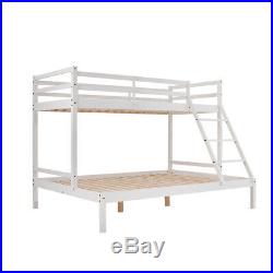 White Triple Sleeper Wooden Bunk Bed Frame 3FT Single 4FT6 Double Bed Kid Child