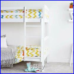 White Wood Bunk Bed Split Into 2, Drawers And Mattresses Options Kids Bunkbed