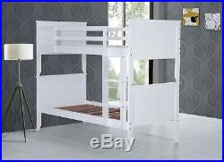 White Wooden 3ft Single Childrens Shaker Style Bunk Bed Frame Mattress Options