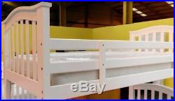 White Wooden Bunk Bed And Mattresses Cosmos Solid Wood Bunks New Kids Bunks