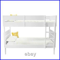 White Wooden Bunk Bed with Ladder Hugo