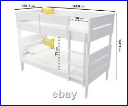 White Wooden Detachable Bunk Bed Detachable bunks with generous space beneath