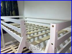 White Wooden Kids Triple Bunk Beds Children's Bed Frame Single & Double