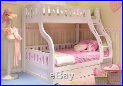 White Wooden Triple Bunk Bed With Drawers New Double Bunks