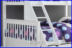 White Wooden Triple Bunk Bed With Drawers Solid Pine Supersonic Double Bunks