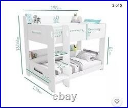 White bunk beds