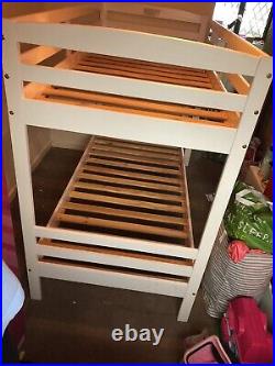 White bunk beds from Argos with 1 mattress