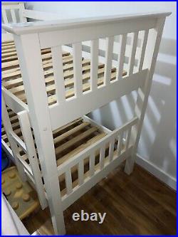 White wood bunk beds