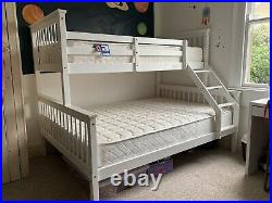 White wooden bunk bed VGC double and single