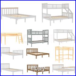 Wood Bed Single Double King Size Bunk Bed Headboard Set Bedroom Furniture
