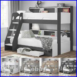 Wood Bunk Bed, Orion Kids Bed Single / Small Double 5 Colour 4 Mattress Options