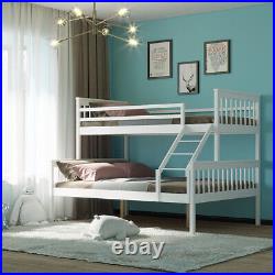 Wooden Bed Frame 2 in 1 & 3FT Single 4FT6 Double Solid Pine Bunk Bed with Stair