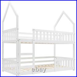 Wooden Bunk Bed Childrens Kids Twin Sleeper Bed with Ladder 3FT Single Bed
