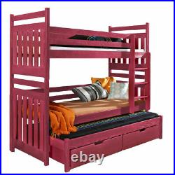 Wooden Bunk Bed Double Kids High Cabin Sleeper Children Mattresses ASSEMBLY+FAST