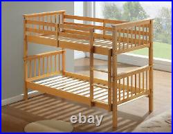 Wooden Bunk Bed Frame 3ft Single Available in White & in Beech colour