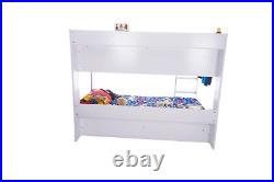 Wooden Bunk Bed Frame White Oak Under Bed Drawer Shelf Storage Children Mi Flick