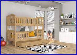 Wooden Bunk Bed JACOB Children Teens Kids +Drawer +Mattresses +FREE DELIVERY