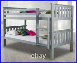 Wooden Bunk Bed Kids Bunk Bed Single Bunk Bed White Grey