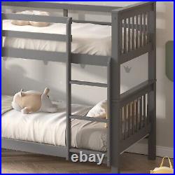 Wooden Bunk Bed Kids Bunk Bed Single Bunk Bed White Grey