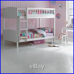 Wooden Bunk Bed Kids Childrens WHITE 3ft Single Rosa With Mattress Option