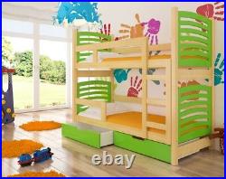 Wooden Bunk Bed OSUN for Kids made of Solid Wood with 2 FREE MATTRSESSES