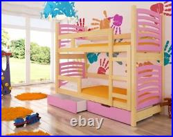 Wooden Bunk Bed OSUN for Kids made of Solid Wood with 2 FREE MATTRSESSES
