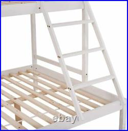 Wooden Bunk Bed One Double & One Single Bedroom Furniture Sleeper For Mum Child