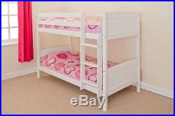Wooden Bunk Bed childrens kids PINE or WHITE 3ft Christopher FREE DELIVERY