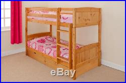 Wooden Bunk Bed childrens kids PINE or WHITE 3ft Christopher FREE DELIVERY