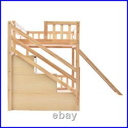 Wooden Bunk Beds 3ft Single With Storage Drawers Stairs & Silde Kids Sleeper